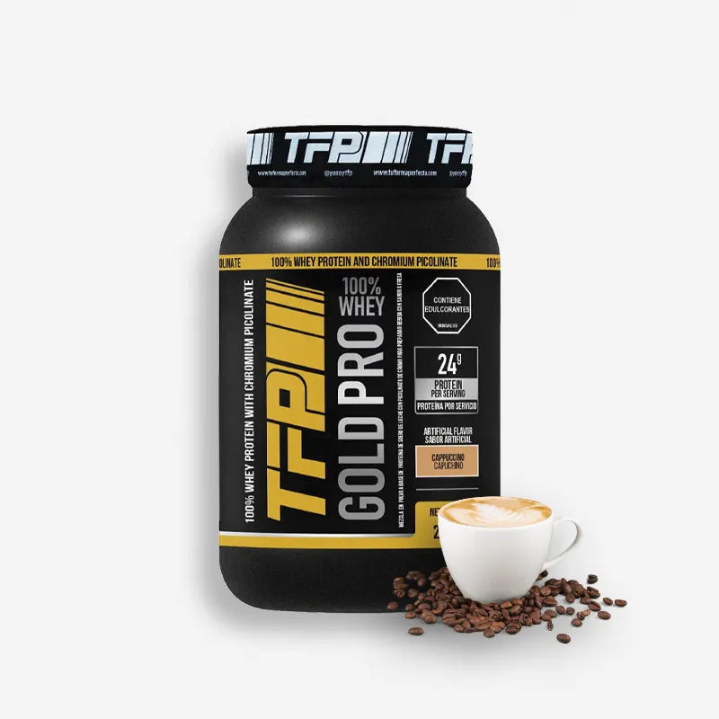 Proteina TFP Gold Pro 100% Whey 2 Lbs Sabor Capuchino