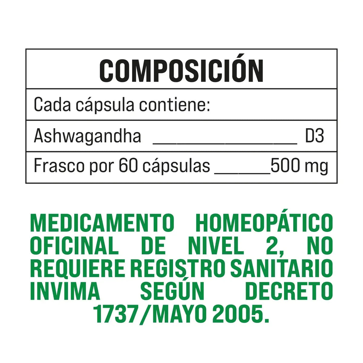 Ashwagandha 60 Capsulas