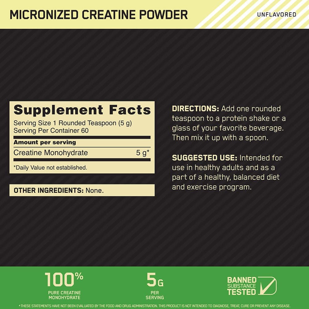 Creatina Micronizada Optimum Nutrition – 60 Servicios (Creatine Powder)