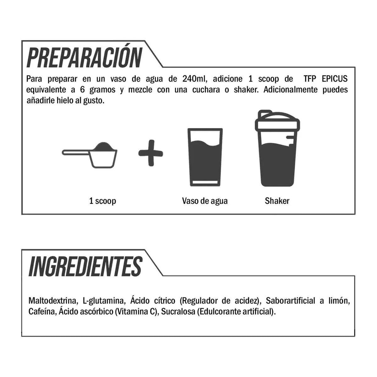 Glutamina TFP Epicus 300 Gramos (50 Servicios)