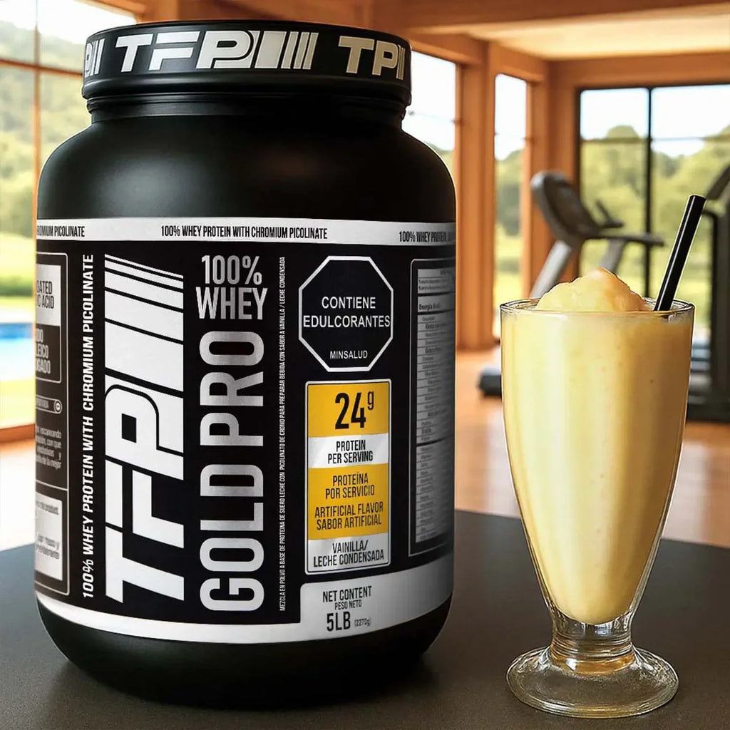 Proteina TFP Gold Pro 100% Whey 5 Lbs Sabor vainilla
