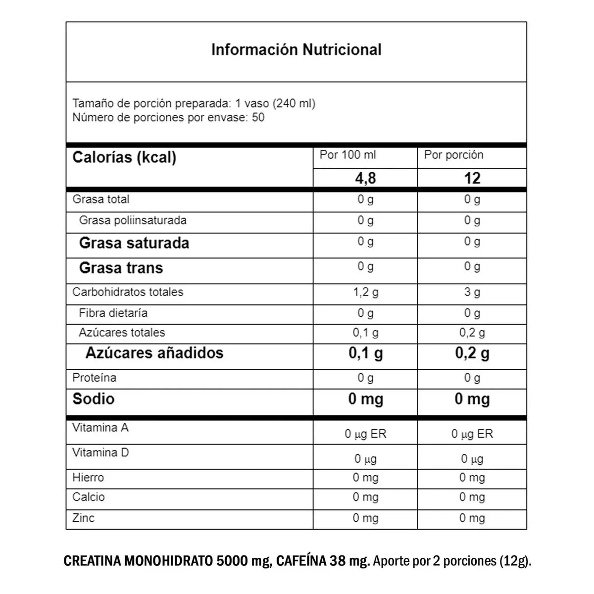 Creatina  TFP Kretor 300 Gramos (50 Servicios)