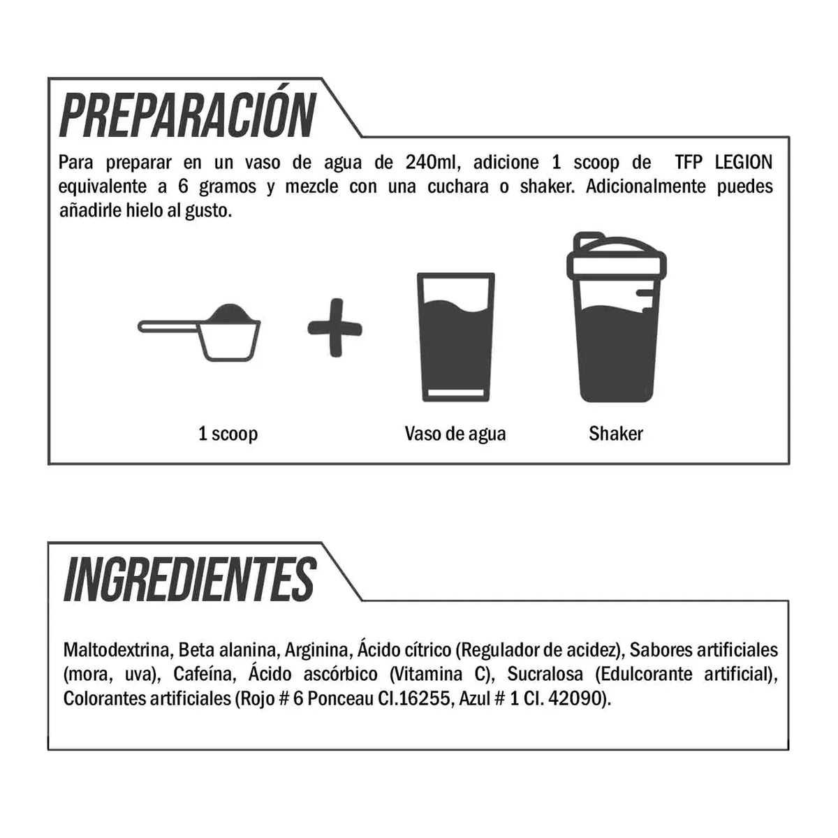 Pre Entreno TFP Legion 300 Gramos
